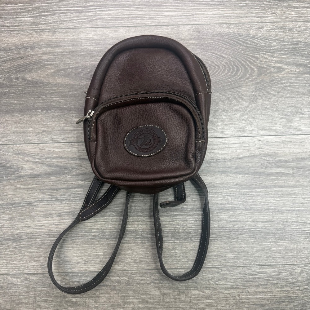 Vintage Roots Canada Stein Eriksen Brown Leather Backpack Ski Nordic Rucksack